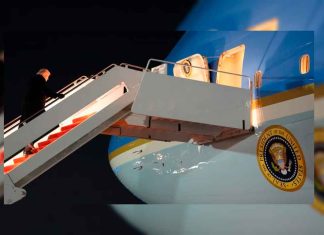Air Force One retorna por problema eléctrico antes de viaje de Trump a Davos.