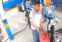 #VIDEO Asalto frustrado en Valle de Chalco: empleado de gasera enfrenta a ladrones y los hace huir