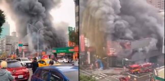 VIDEO// Incendio en tienda de muebles de Taiwán moviliza a equipos de emergencia