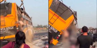 #VIDEO FUERTE//Autobús vuelca; víctimas quedaron atrapadas en las ventanas