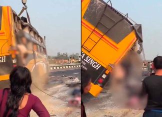 #VIDEO FUERTE//Autobús vuelca; víctimas quedaron atrapadas en las ventanas