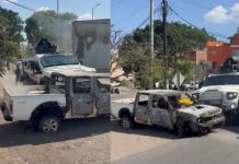 Guardia Civil libera bloqueos con apoyo de vehículos blindados; secretario encabeza operativo en región.