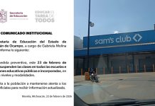 Suspenden clases en Michoacán y en Morelia hay cierre de tiendas y centros comerciales