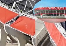 Polémica por recubrimiento rojo en el Estadio Azteca desata debate en redes