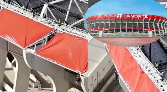 Polémica por recubrimiento rojo en el Estadio Azteca desata debate en redes