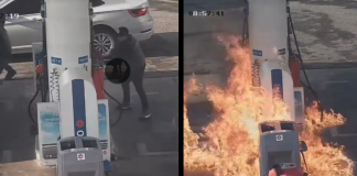#VIDEO// Sicarios del CJNG incendiando gasolinera tras recientes operativos federales