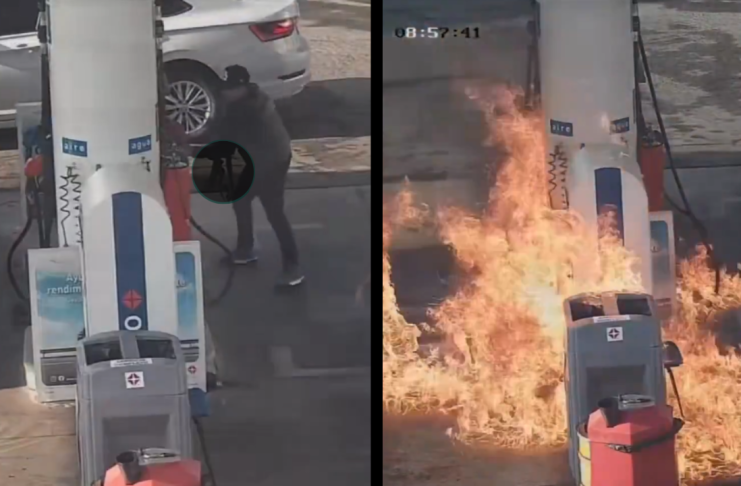 #VIDEO// Sicarios del CJNG incendiando gasolinera tras recientes operativos federales