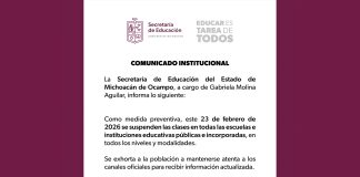 Se suspenden clases este lunes 23 de febrero: SEE