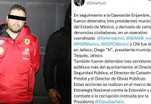 Detienen a Diego Rivera Navarro, alcalde de Tequila, Jalisco