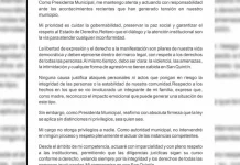 Presidenta de San Quintín no justifica las acciones violentas de su hijo.