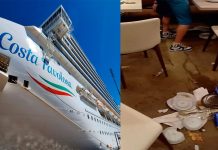 Así fue el momento en el que un violento oleaje sacudió a un crucero que venia de Brasil a Buenos Aires