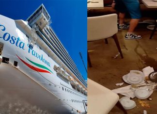 Así fue el momento en el que un violento oleaje sacudió a un crucero que venia de Brasil a Buenos Aires