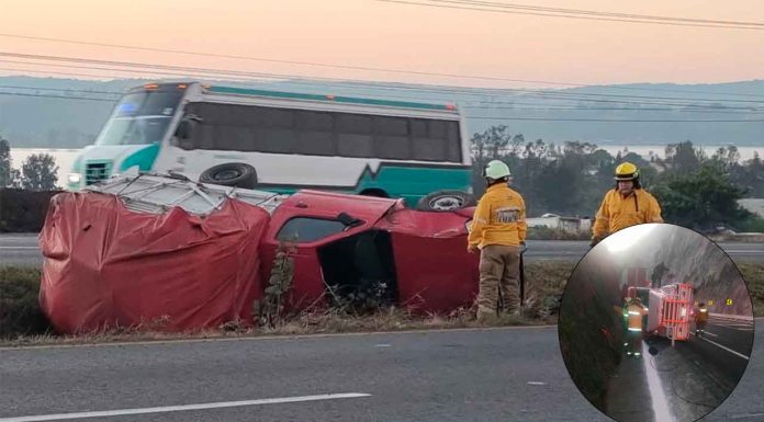 Se registran dos volcaduras: una en el Ramal Camelinas y otra en la Morelia-Pátzcuaro
