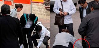#VIDEO// Fueron entre 15 y 20 segundo de limpieza de zapatos y no reaccionó