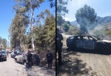 Sujetos atraviesan y queman un vehículo en un rústico camino de Queréndaro
