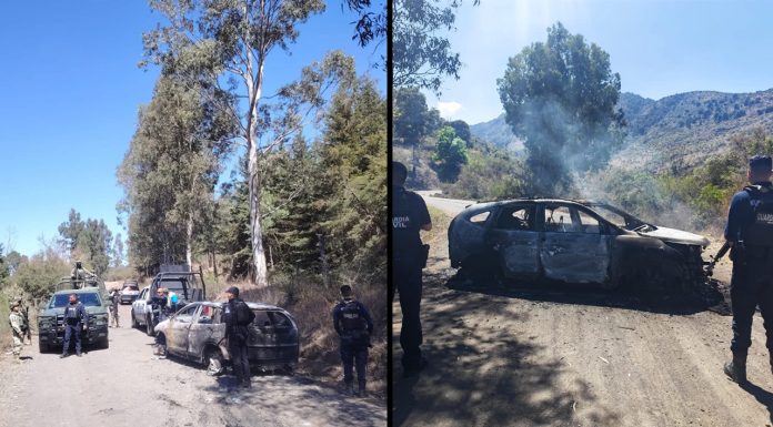 Sujetos atraviesan y queman un vehículo en un rústico camino de Queréndaro