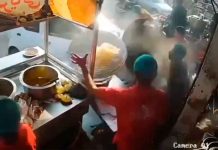#VIDEO #IMAGENESSENSIBLES// Auto embiste puesto ambulante y baña con aceite hirviendo a comerciante