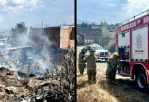 Arde casa de madera en la colonia Cumbres del Quinceo, Morelia