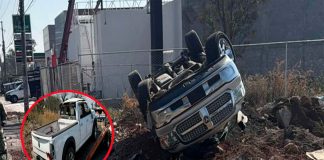 Se registra volcadura de camioneta en la avenida Madero Poniente de Morelia