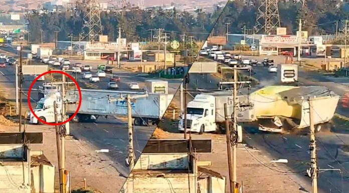 #VIDEO// Choque entre tráiler y camión tipo torton provoca afectaciones viales en el Libramiento Norte de Irapuato