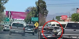 #VIDEO// Camioneta con llanta ponchada provoca accidente múltiple en el Libramiento Oriente de Morelia