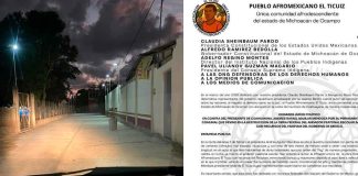 Comunidad afromexicana de El Ticuiz exige a Claudia Sheinbaum juicio político contra alcalde de Coahuayana