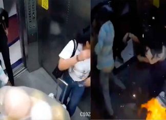 #VIDEO || Explosión de globos con gas en un ascensor de India deja dos personas lesionadas