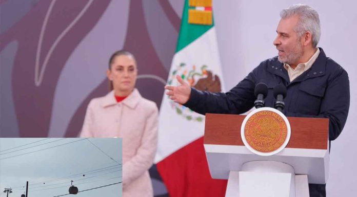 Bedolla invita a la presidenta de México a la inauguración del teleférico de Uruapan; se prevé para marzo