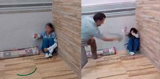 VIDEO FUERTE//Padre golpea a su hija; ignora súplicas y no se detiene