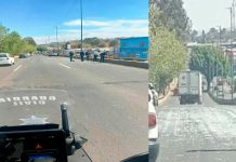 Placas de vidrio se hacen añicos tras caer de camioneta en el Libramiento Norte de Morelia