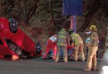 Se registra volcadura automovilística en el Libramiento Sur de Morelia; hay un herido