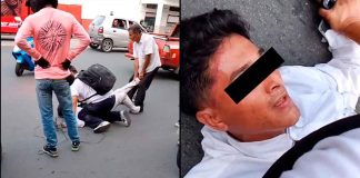 #VIDEO // Multitud golpea a sujeto que intentó estrangular a un adulto mayor para robarle