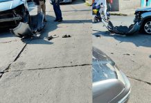 Se registra choque entre 2 vehículos en la colonia Jacarandas, Morelia