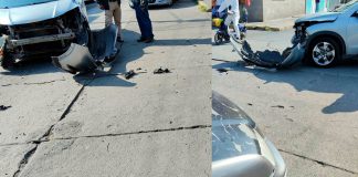 Se registra choque entre 2 vehículos en la colonia Jacarandas, Morelia