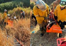 Bomberos rescatan a hombre que estaba dentro de un río de aguas negras en Morelia