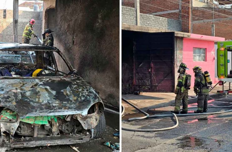 Arde casa en obra negra en la Esther Tapia de Morelia; dos autos terminan calcinados