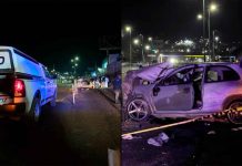 Choque de auto contra objeto fijo deja un muerto y tres heridos en el Libramiento Poniente de Morelia Choque-fatal-Chevy-Libramiento-Poniente-Salida-Quiroga-Morelia-cervezas