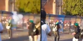 #VIDEO // Explosión de petardo deja a mujer lesionada durante marcha del 8M rumbo al Zócalo