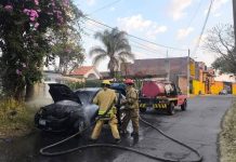 Incendio de vehículo moviliza a bomberos en Purépero; no hay personas lesionadas