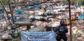 En operativo interinstitucional, SSP desactiva laboratorio de droga en Arteaga