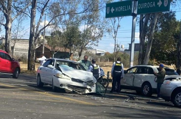 Se registra choque múltiple a la altura de la entrada a la Tenencia de Capula