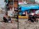 #VIDEO // Corriente de lluvia sorprende y arrastra a familia durante tormenta