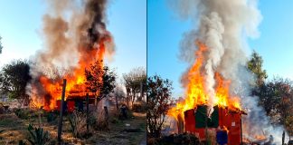#VIDEO | Arde choza en la colonia San Isidro Itzícuaro, Morelia