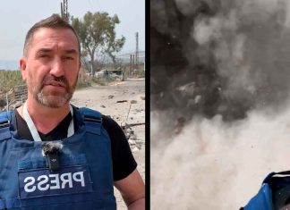 #VIDEO // Explosión en vivo: misil cae a metros de periodista durante transmisión en Beirut