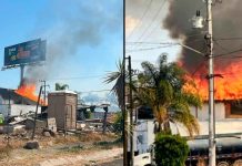 Incendio de pastizal quema la palapa del Restaurante Brisas del Mar, en Morelia