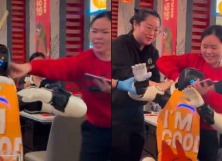 #VIDEO // Robot ‘bailarín’ se sale de control en restaurante y pone a sudar a los empleados