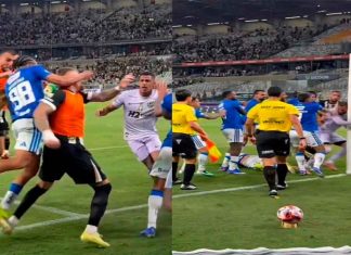 #VIDEO //Batalla campal por el Campeonato Mineiro de Brasil termina con 23 expulsados