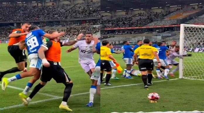 #VIDEO //Batalla campal por el Campeonato Mineiro de Brasil termina con 23 expulsados