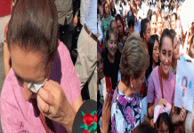#VIDEO__Claudia Sheinbaum sufre pequeño incidente en el ojo durante gira en Nayarit