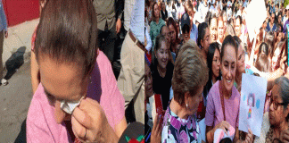 #VIDEO__Claudia Sheinbaum sufre pequeño incidente en el ojo durante gira en Nayarit